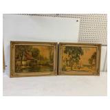 2 Antique oil paintings  21.25 x 16'