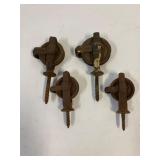 Cast iron screw in pulleys.