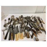 Assorted silver and stainless steel cutlery