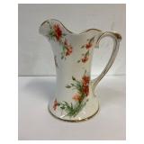 Limoges hand painted porcelain Pitcher   8' h