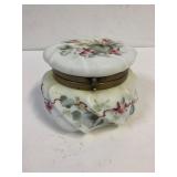 C F Munroe swirl art glass dresser box.