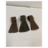 3 axe heads   1 is cracked.