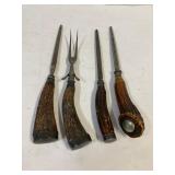 Antler handled Fork and Sharpening steels