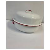 Round enamelware roaster