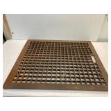 Cast iron grate. 1 crack. 26 3/8 x 22 3/8'