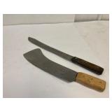 Hammer forged knife and cleaver