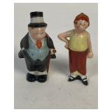 Higgs & Maggie porcelain Sat & pepper shakers.