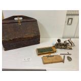 Stanley No 45 plane with cutters and wood case