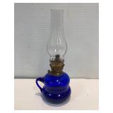 Cobalt blue miniature finger oil lamp