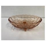 Depression glass oval footed fruit bowl