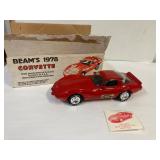 Beams Whiskey  1978 corvette decanter unopened