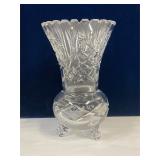 Pinwheel Crystal 3 footed vase