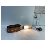 Copper pot and antique lamp