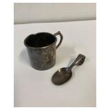 Silver Plated baby cup and spoon.