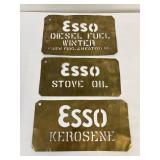 Esso brass fuel tank stencils 3 xs the money