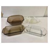 Glass casserole dishes. Assorted