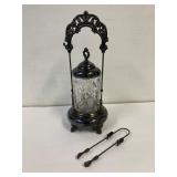 Victorian silver plated pickle castor set