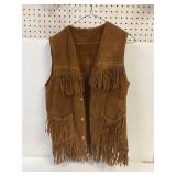 Leather fringed vest. About a size 36-38