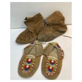 Native American beaded slippers and moccasins