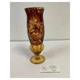 Bohemian amber glass vase
