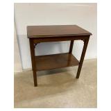 Decorative wood end table, 24 14 x 24' high