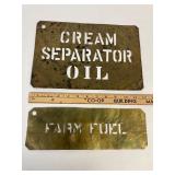 Cream Separator Oil, brass stencil.