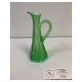 Fenton green hobnail swing pitcher vase
