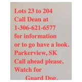 Lots 23 to 204, farm reduction at Parkerview SK