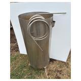 Stainless steel tank and tubing.