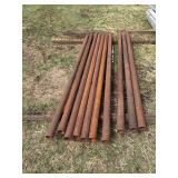 10 steel posts. 94-98' x 3' OD