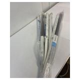 8 assorted 36' door sweeps. Brown. White. Clear.