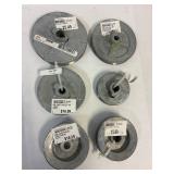 6 Assorted pulleys