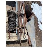 Cable, Assorted steel, threaded rod. Checker plate