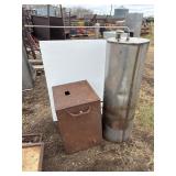 Stainless steel tank and chiller.