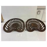 2 Cast Ion Seats NVC. Marked  79