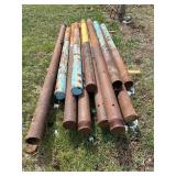 12 Steel posts. 7ft to 9.5ft, 4.5' OD