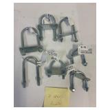 7 U bolts assorted
