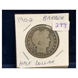 1902 USA Barber Silver 50 Cent Piece