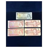 Bank of Canada $1 and $2 notes