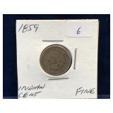 1859 USA Indian Head Penny