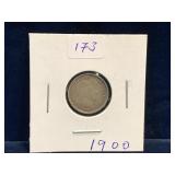 1900  - USA Barber Silver 10 Cent Piece