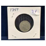 1869 USA Three-Cent Coin