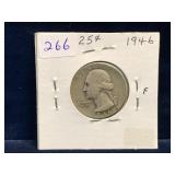 1946 - USA Washington Silver 25 Cent Piece