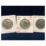 1970D, 70S, 71D - USA Kennedy Nickel Half Dollars