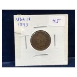 1893 USA Indian Head Penny