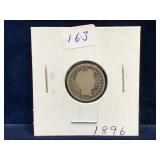 1896 - USA Barber Silver 10 Cent Piece