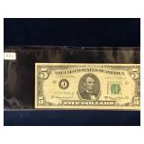 1963 USA $5 Bank Note