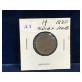 1880 USA Indian Head Penny