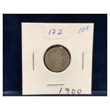 1900  - USA Barber Silver 10 Cent Piece