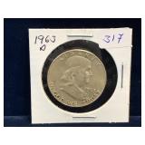1963 D - USA Franklin Silver 50 Cent Piece